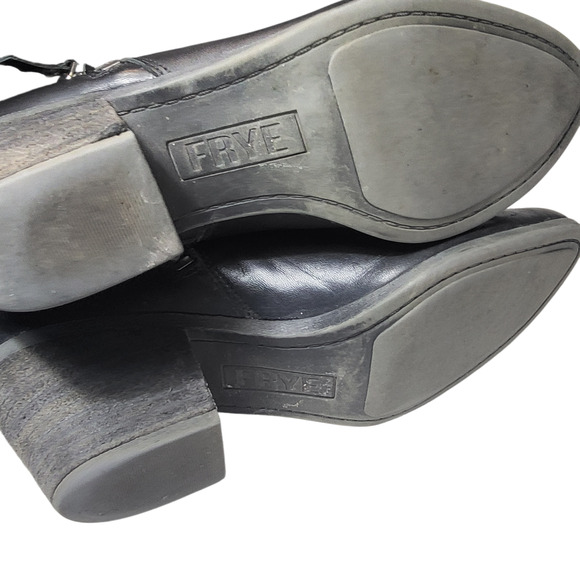 Frye Women's Black Leather Ankle Boots Side Zip Pointed Toe US Size 7M - Picture 6 of 7